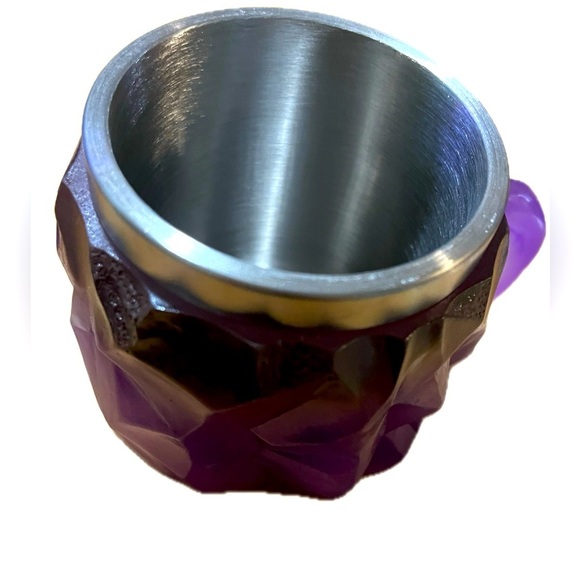 Purple Geometric Mug with Stainless Steel insert - Picture 3 of 5
